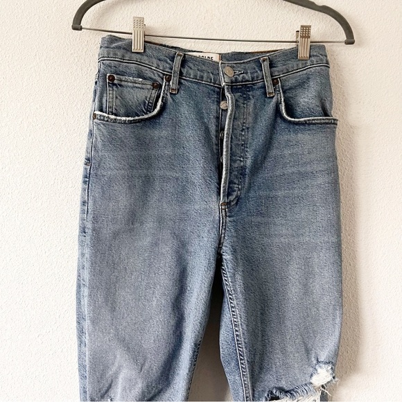 Agolde Riley High Rise Button Fly Destroyed Jeans - Picture 2 of 7